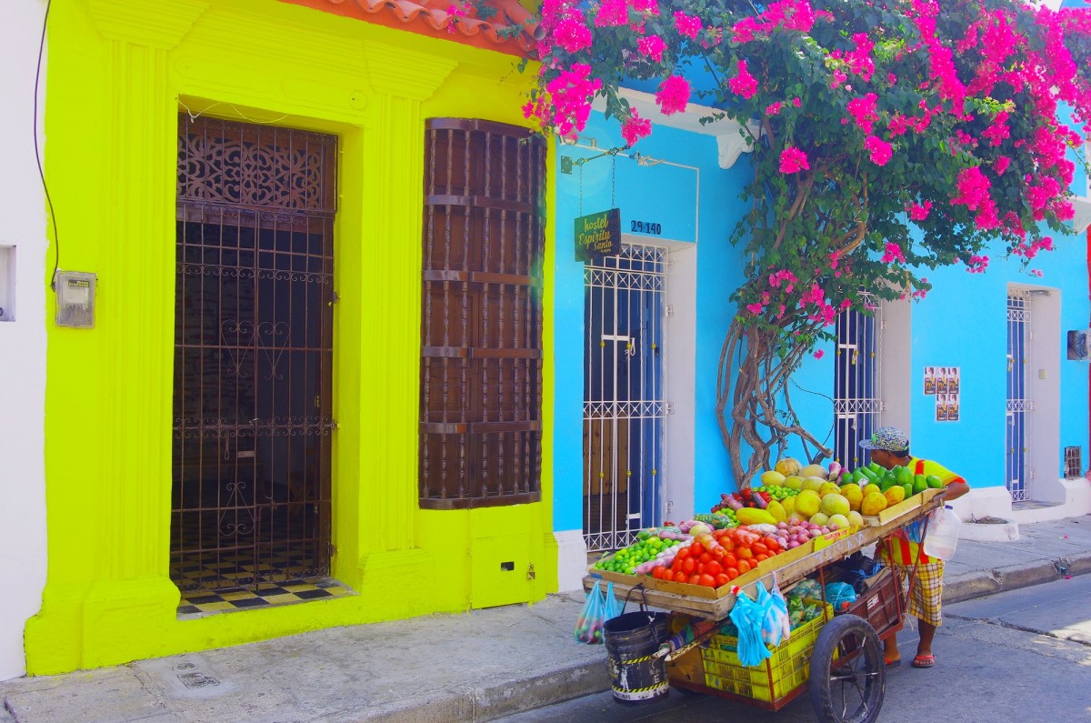 Fruit vendor in Cartagena, Colombia