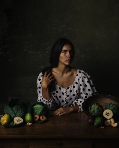 Woman with Fruits & Vegetables